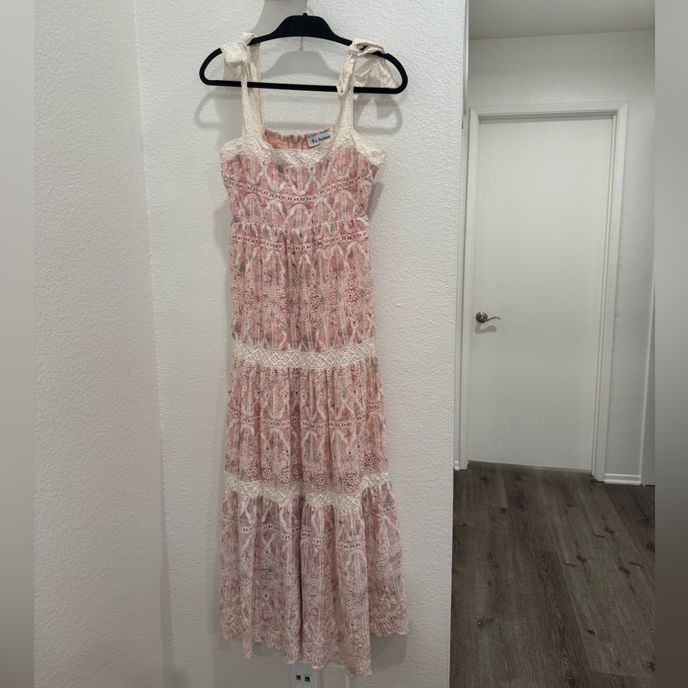 En Saison Pink and Cream Dress Size:Small